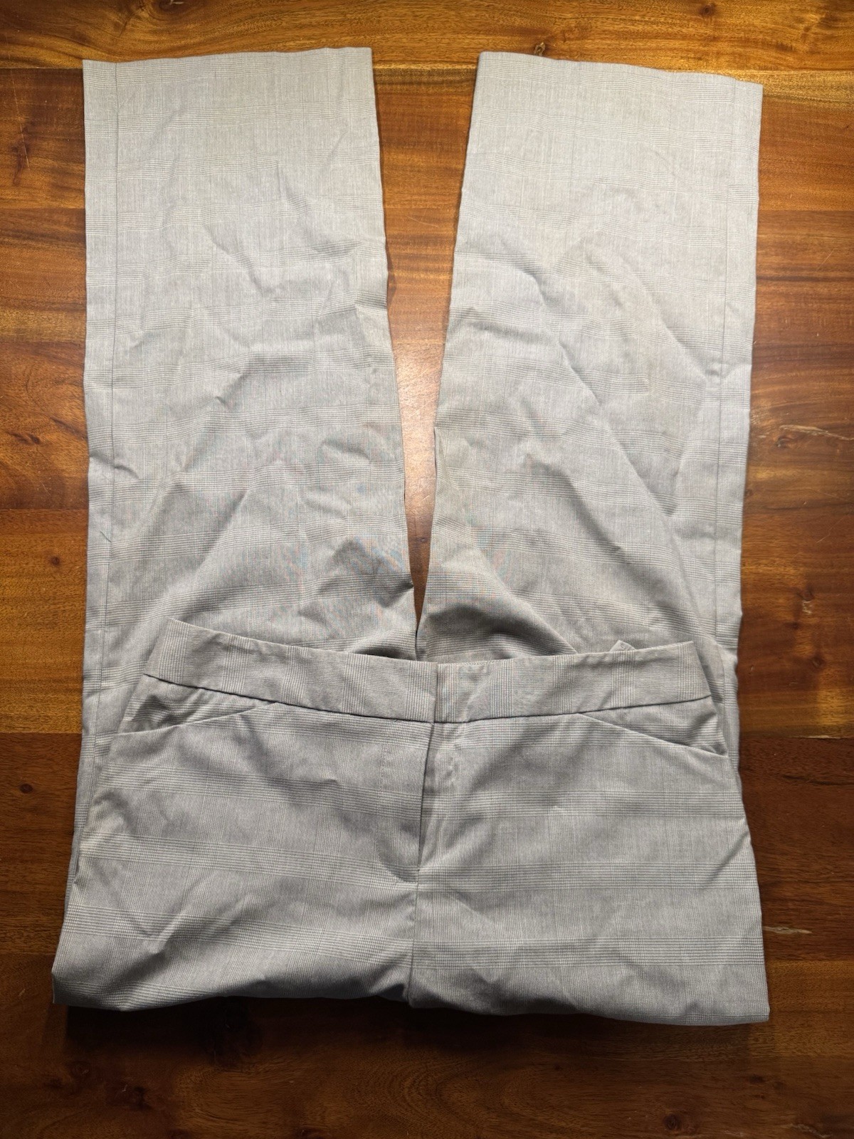 Alfani Womens Gray Plaid Career Office Straight Leg Dress Pants Trousers 10 -NWT