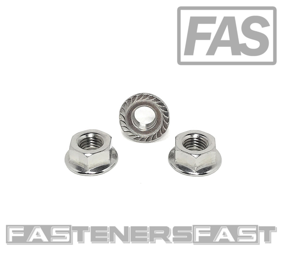 (25)  5/16-24 Stainless Steel Serrated Flange Nuts 304 Stainless Flange Lock Nut
