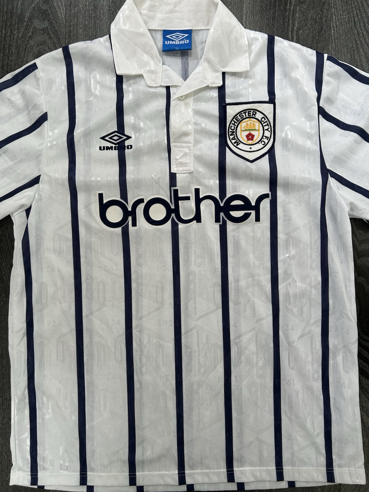 Original Authentic Umbro Manchester City 1993/1994 Third Shirt Extra Large Mens