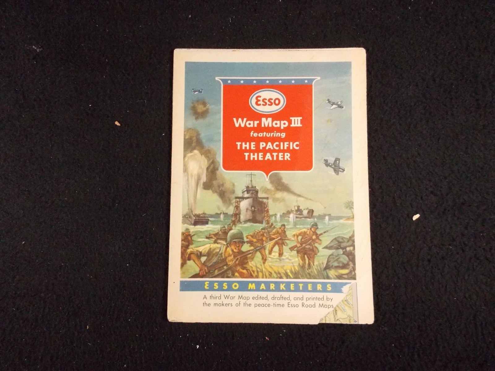 Vintage 1942 Esso War Map III Featuring the Pacific Theater