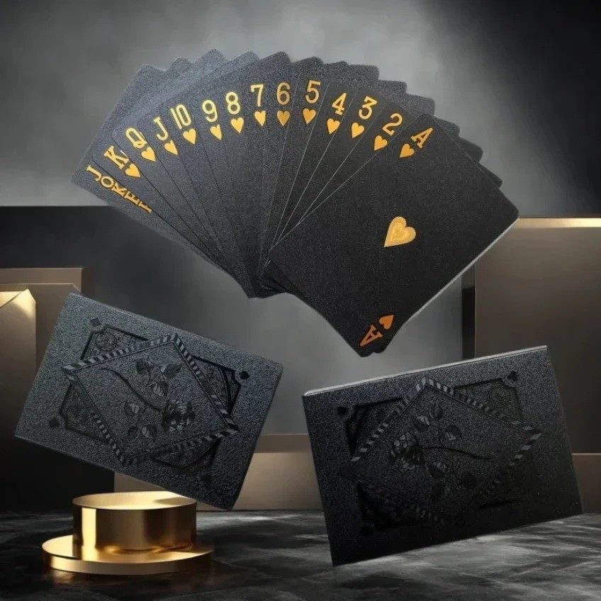 Diamond Waterproof Black Golden Cards Plastic Poker Playing HD Deck of Cards Diamond Waterproof Black Golden Cards Plastic Poker Playing HD Deck of Cards