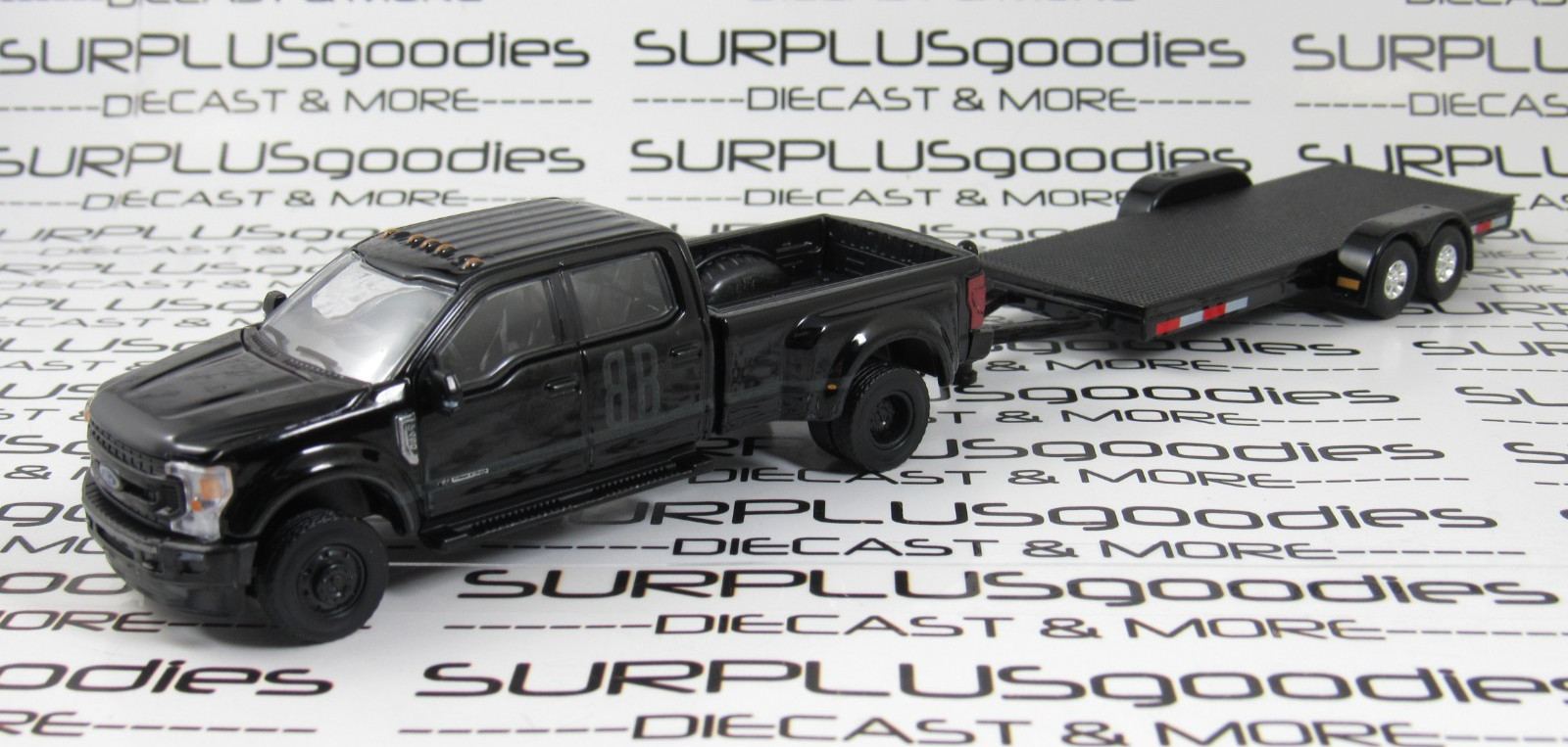 Greenlight 2020 FORD F-450 F450 XL Super Duty Dually Pickup w/Open Car Trailer