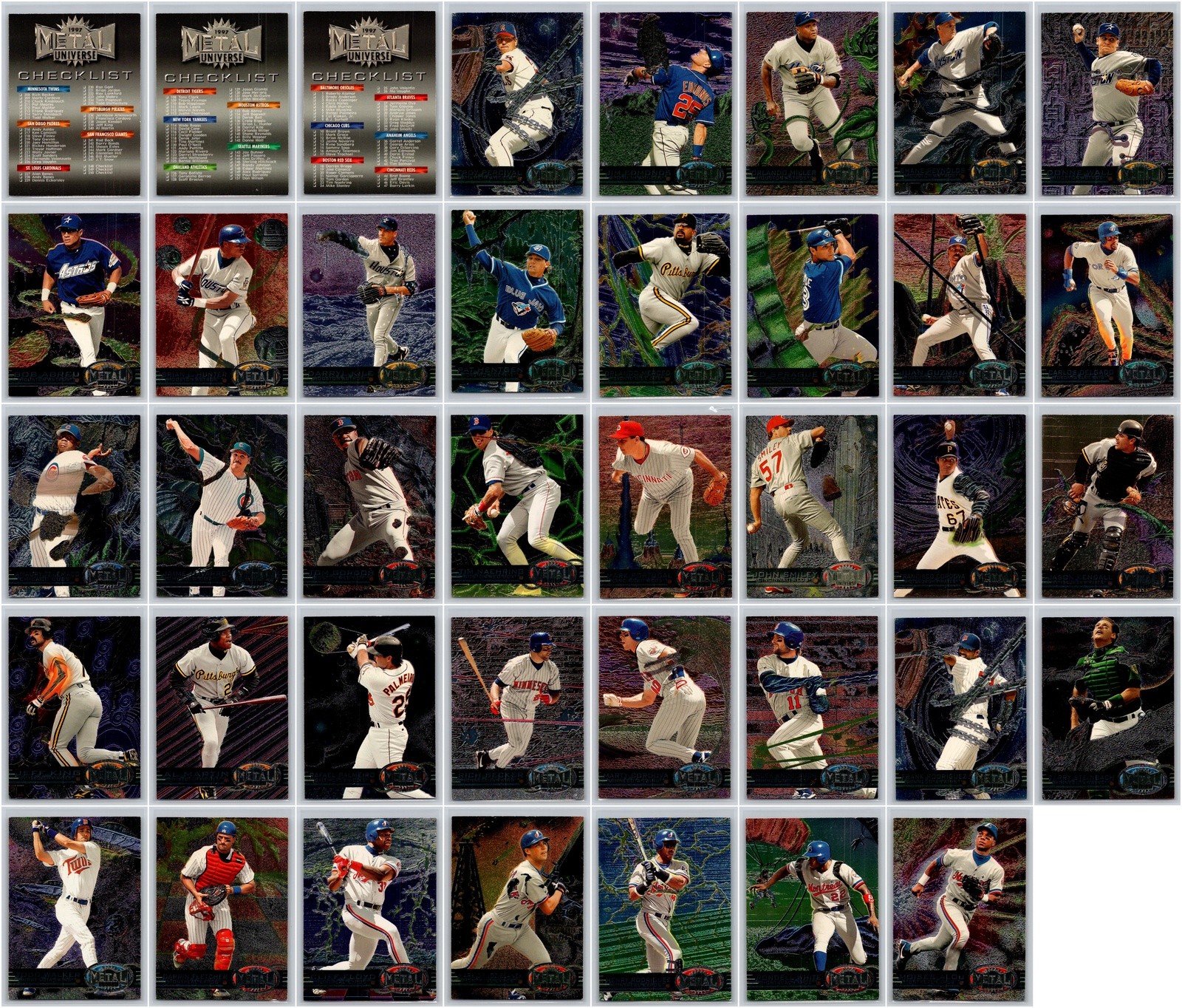 1997 Fleer Metal Universe Lot of 39 Baseball Cards Collection Exact Cards Shown