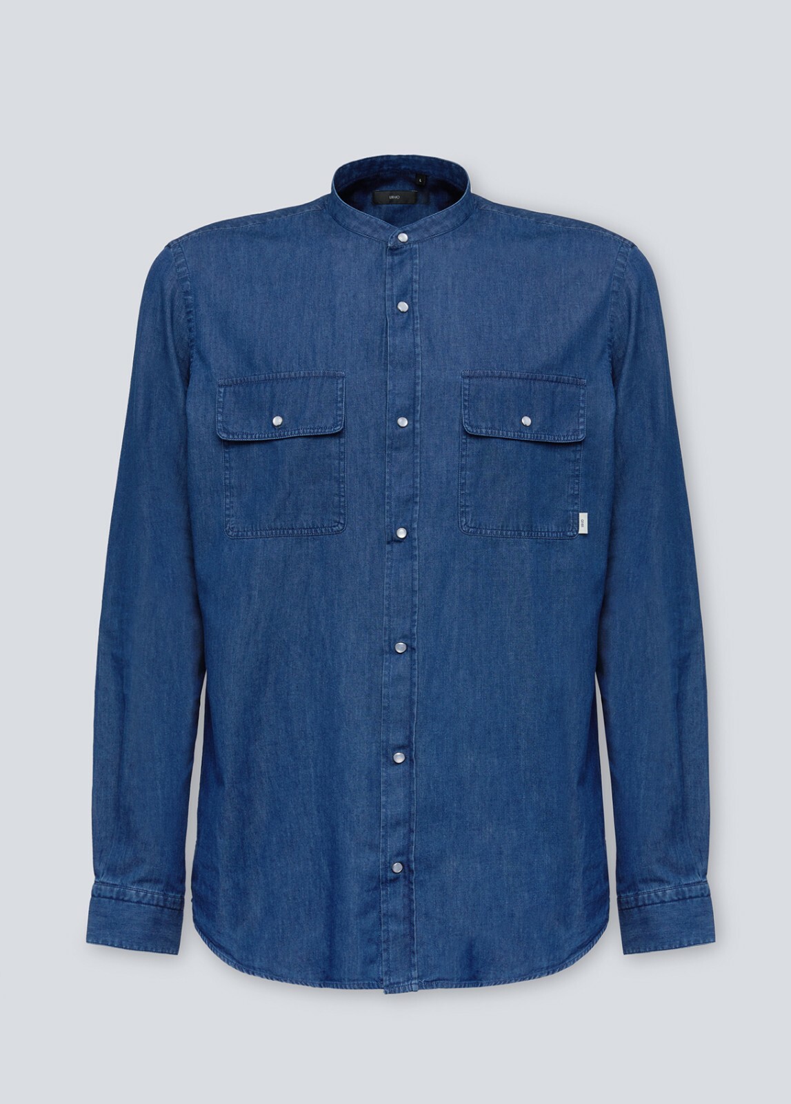 Denim Jeans Shirt with Korean Collar Liu Jo Men M122P201FORTKOREA Blue W03