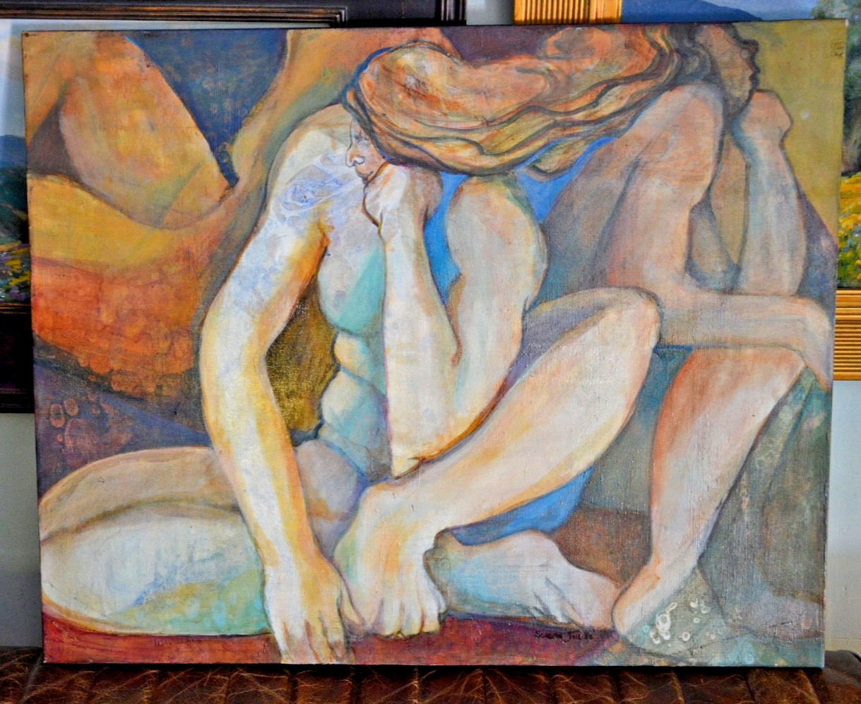Vtg Sondra Jolles Original Modernist  Expressionist Art Painting 24\