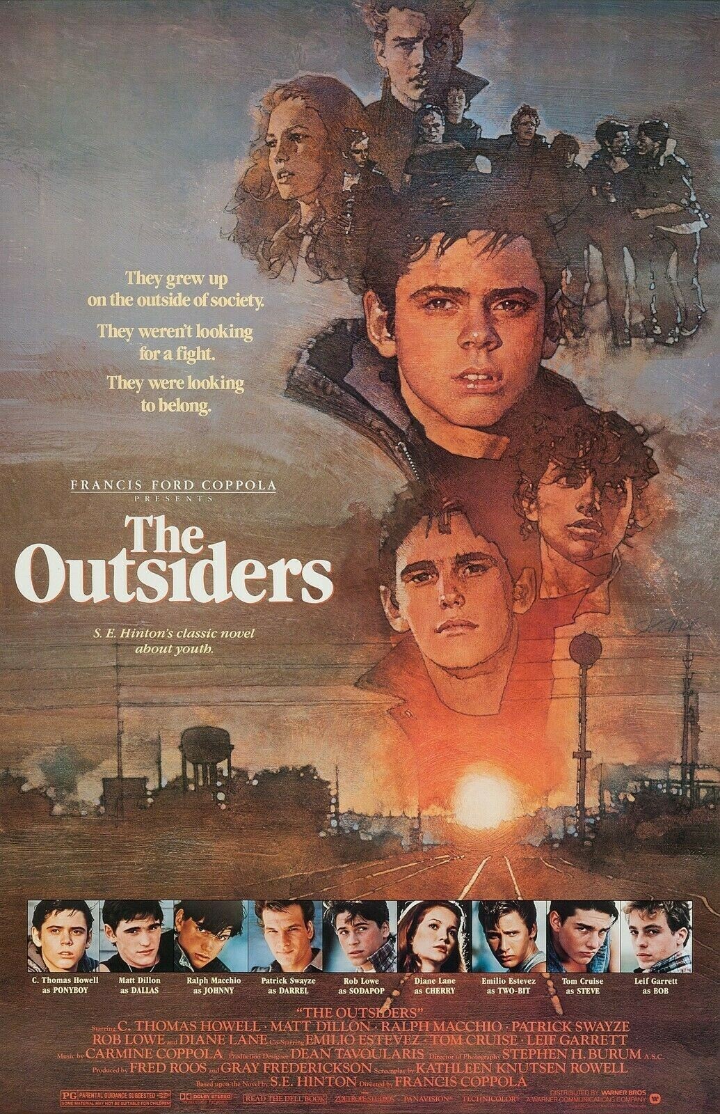 1983 The Outsiders Movie Poster 11X17 Patrick Swayze Tom Cruise Ralph Macchio 🍿