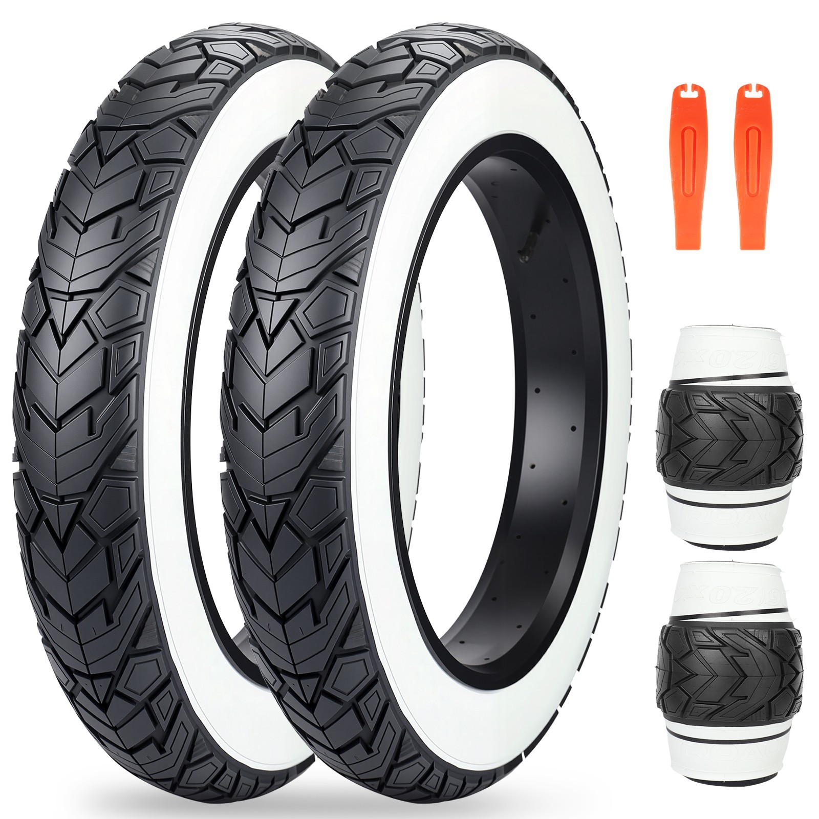 MEGHNA 2 Pack Fat Bike Tire 20 x 4.0 inch Mountain Bike Tire Fat Tire,White MEGHNA 2 Pack Fat Bike Tire 20 x 4.0 inch Mountain Bike Tire Fat Tire,White