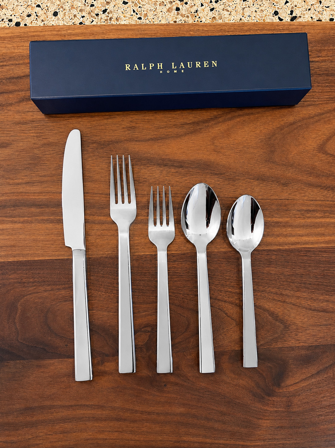 Vintage 1990s Ralph Lauren Home Academy Flatware 5-Piece Place Setting Stainless Vintage 1990s Ralph Lauren Home Academy Flatware 5-Piece Place Setting Stainless