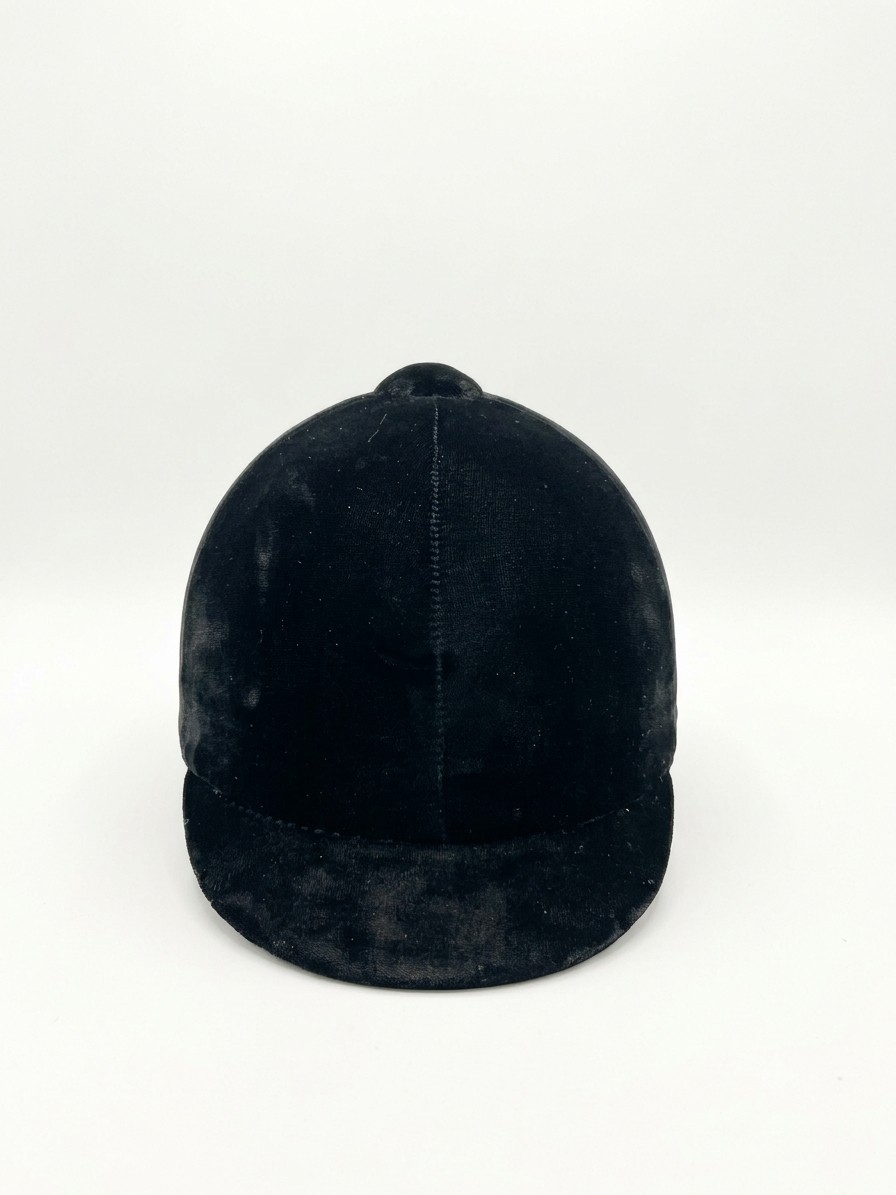 Vintage Troxel Grand Prix Equestrian English Riding Helmet Black Velvet Sz Small