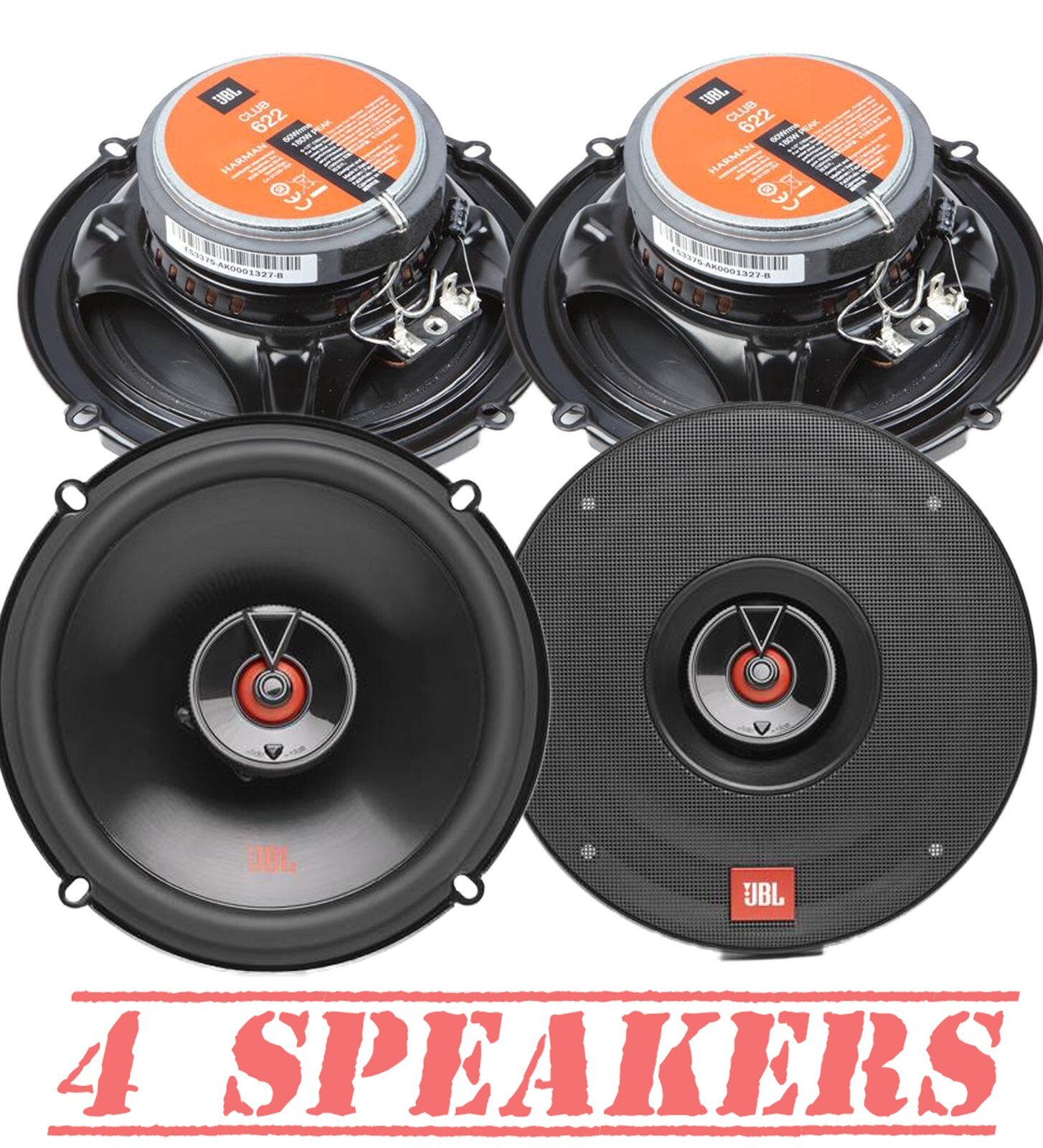 2 PAIR NEW JBL CLUB 622 180 Watts 6.5\ 2 PAIR NEW JBL CLUB 622 180 Watts 6.5\