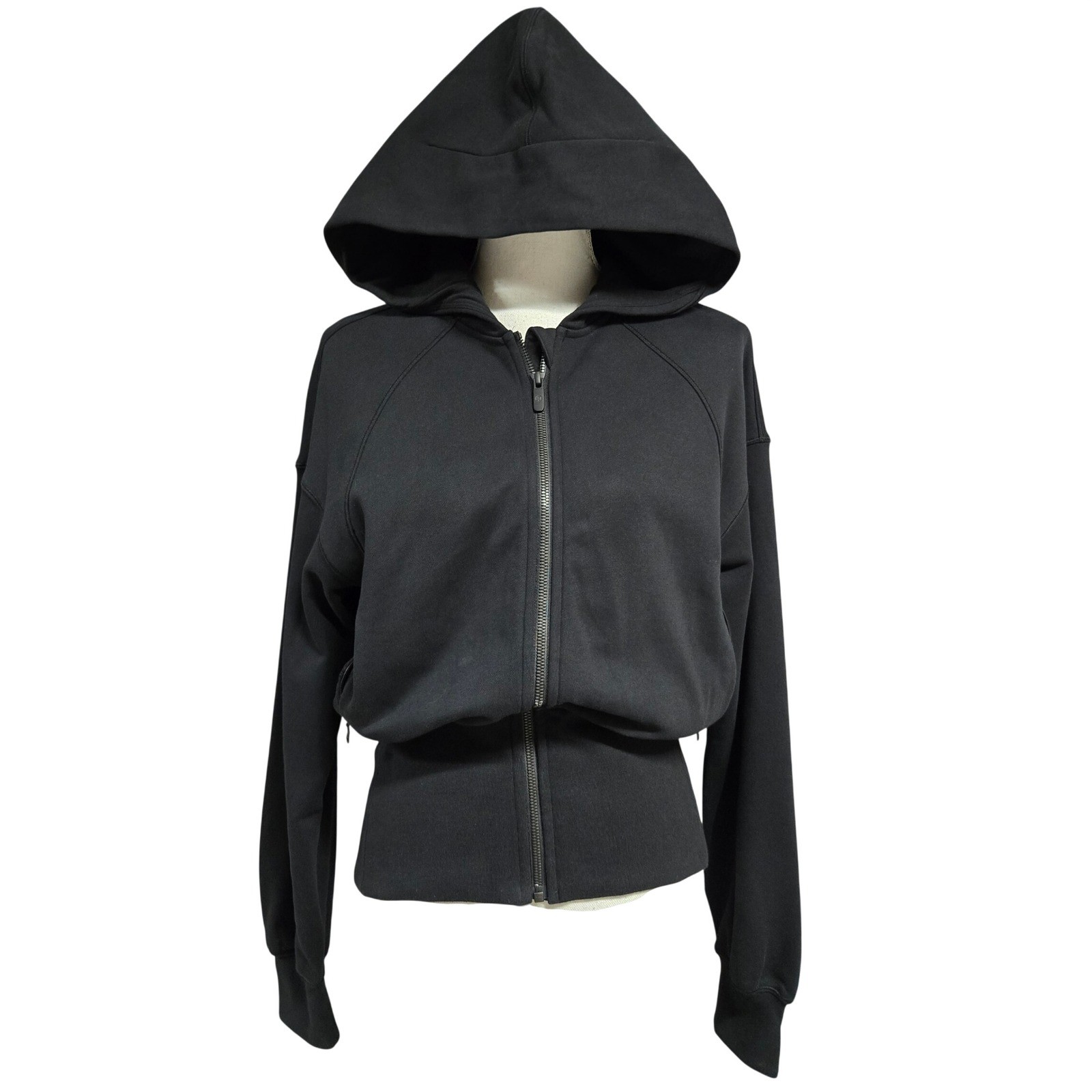 Lululemon Full Zip Hoodie Jacket Hugged Waist Cotton Black Women\'s Size 4