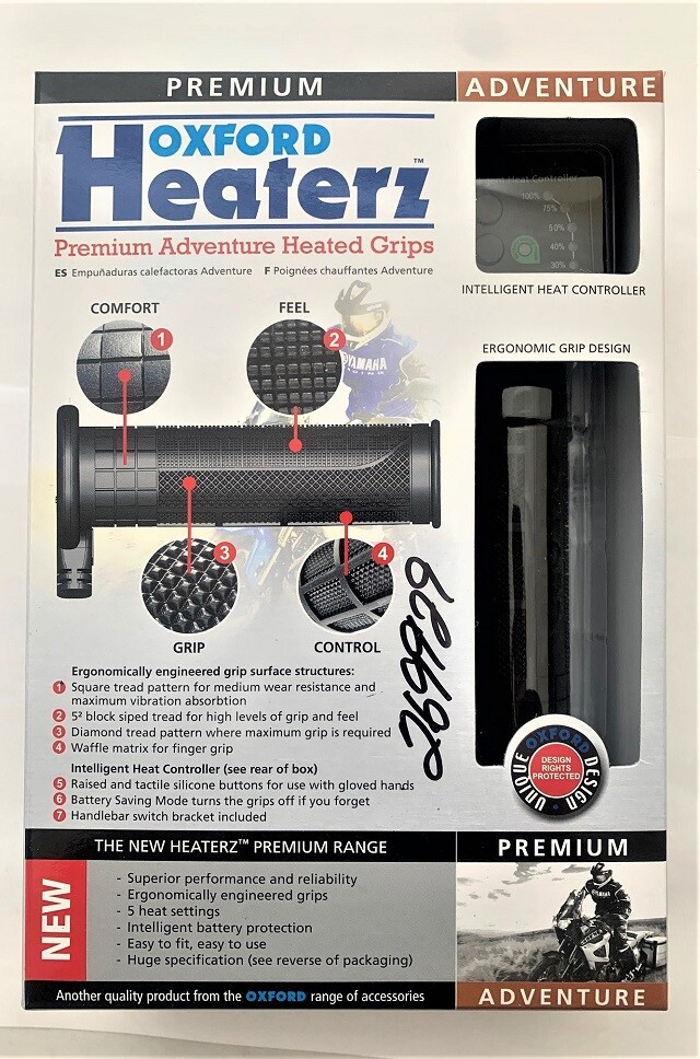 Oxford OF690Z Heaterz Premium Adventure Heated Handlebar Grips 5030009160585 Oxford OF690Z Heaterz Premium Adventure Heated Handlebar Grips 5030009160585