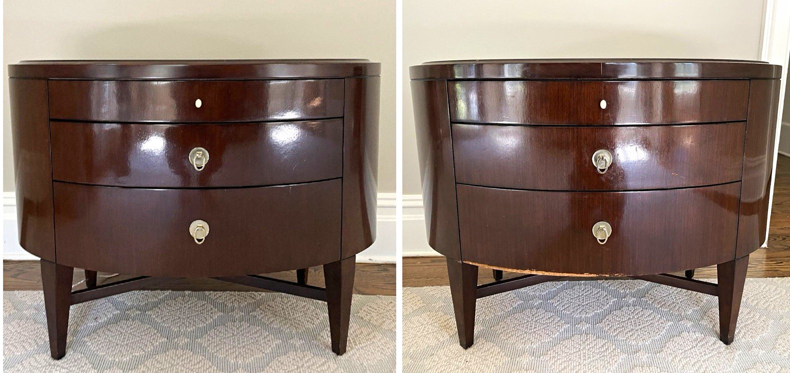 Vintage Henredon 3-Drawer Nightstands (2 Piece Set)