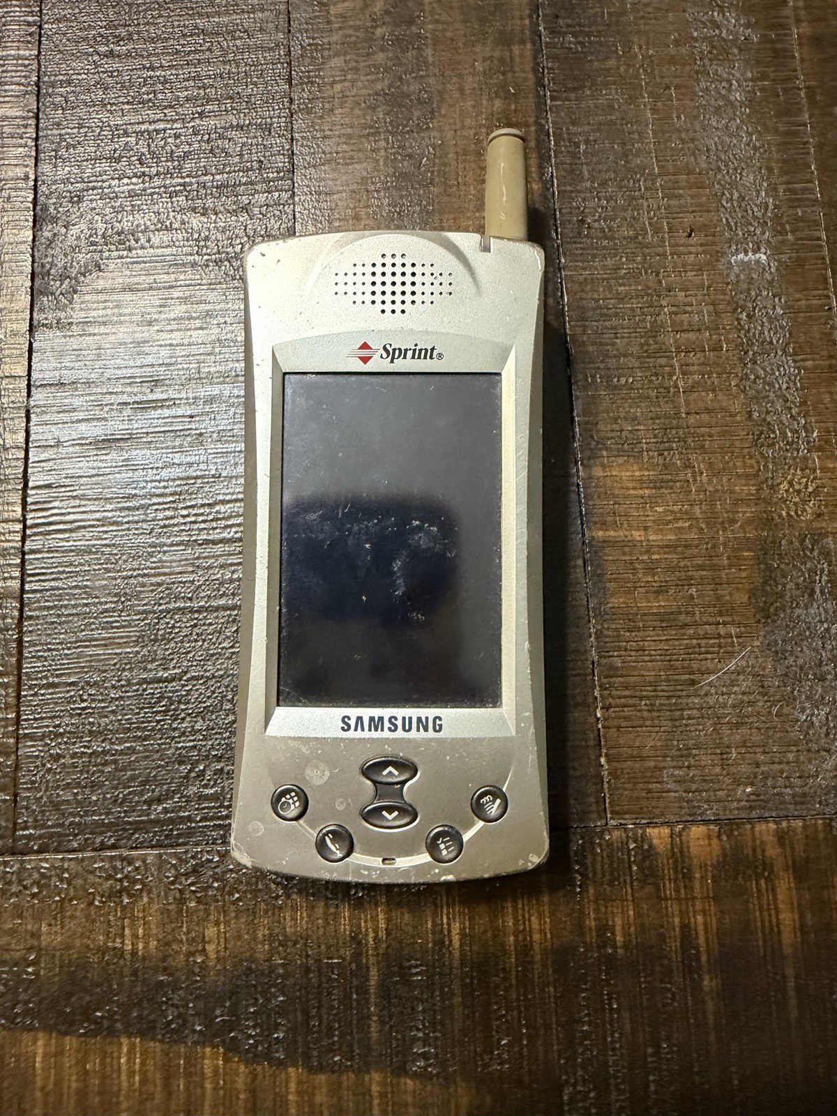 Vintage Samsung SPH-i300 Sprint CDMA 1900 Palm OS Silver Bar Phone 0.3MP Cam