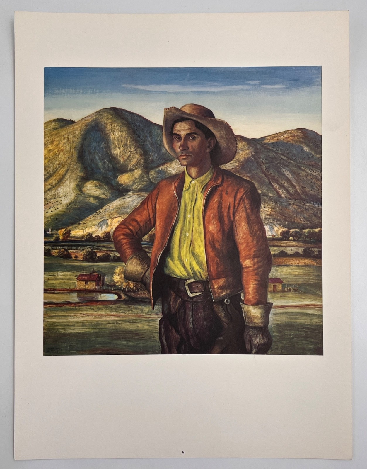 Vintage Peter Hurd Original Lithograph Print Portrait of Jose 12 Vintage Peter Hurd Original Lithograph Print Portrait of Jose 12