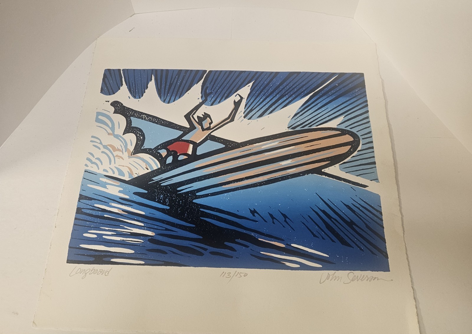 RARE Surfer Surf Artist John Severson 9 X1 12 Block Print \