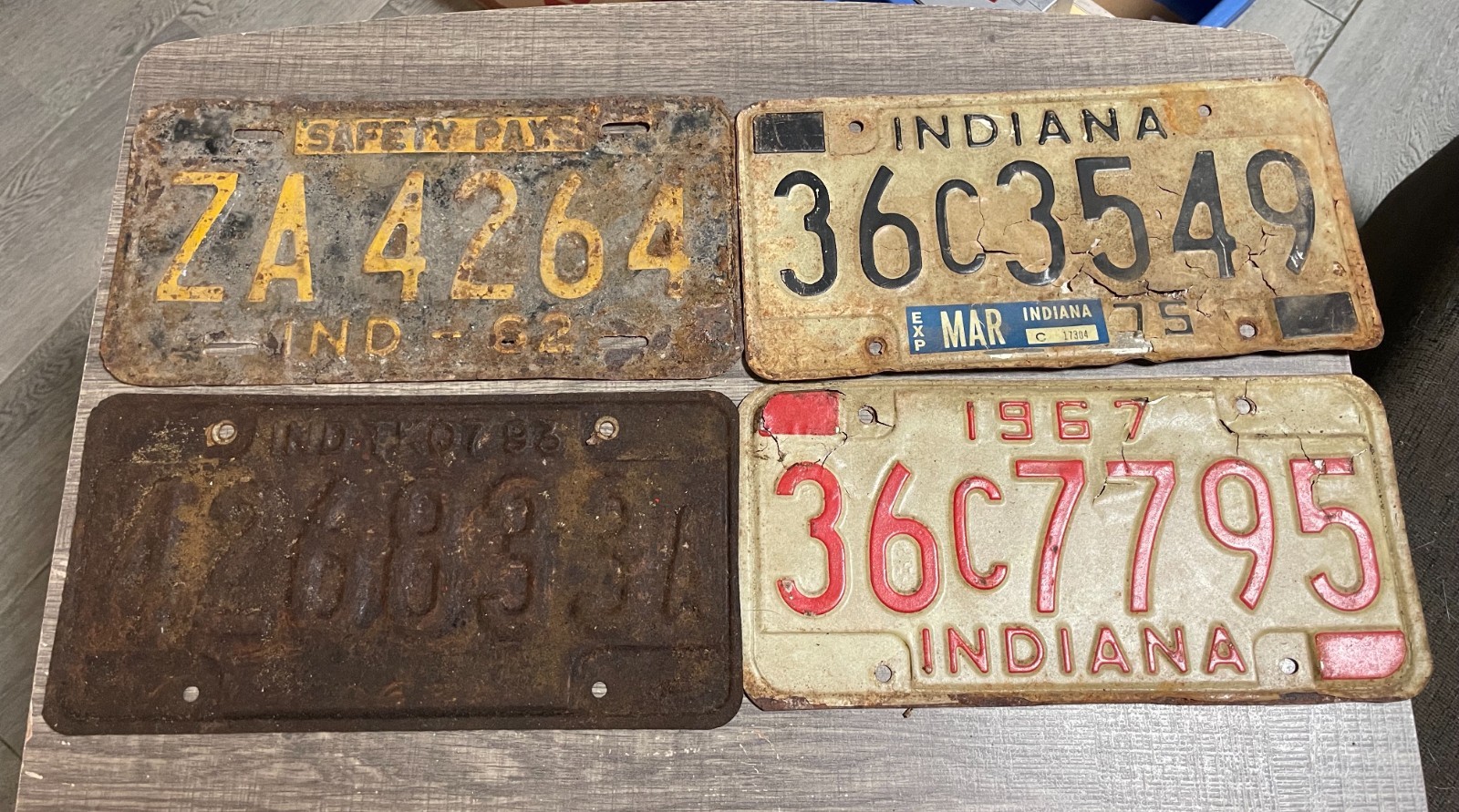 Lot 4 Vintage Indiana License Plates 1962 1967 1975 Rustic Collectible Lot 4 Vintage Indiana License Plates 1962 1967 1975 Rustic Collectible