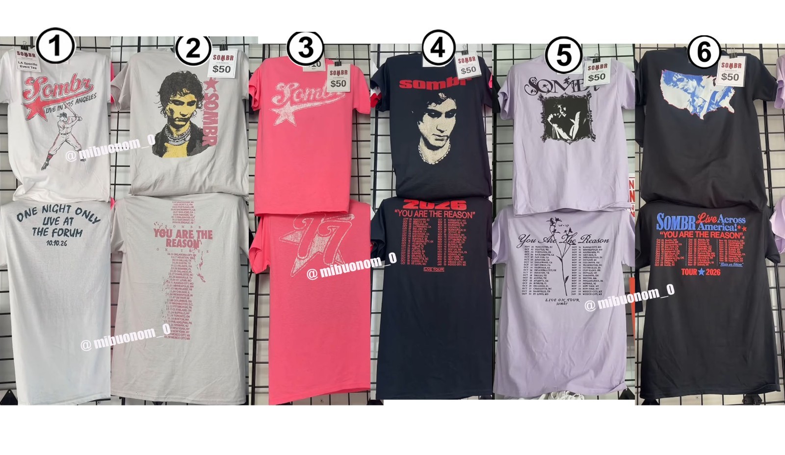 New merch Sombr 2026 You Are The Reason Tour Merch reprint