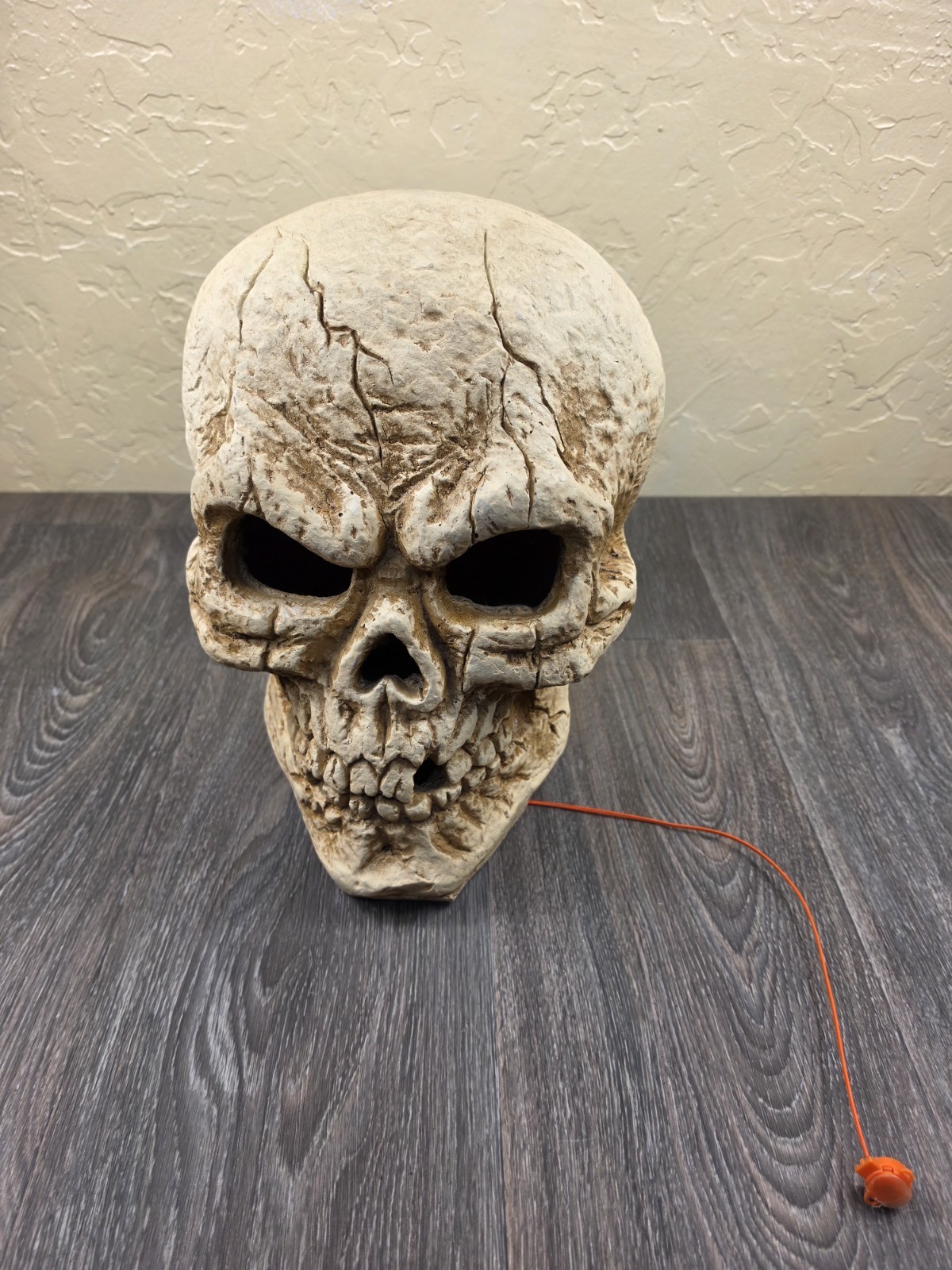 Light Up Big Skeleton Head Skull Color Changing Decoration