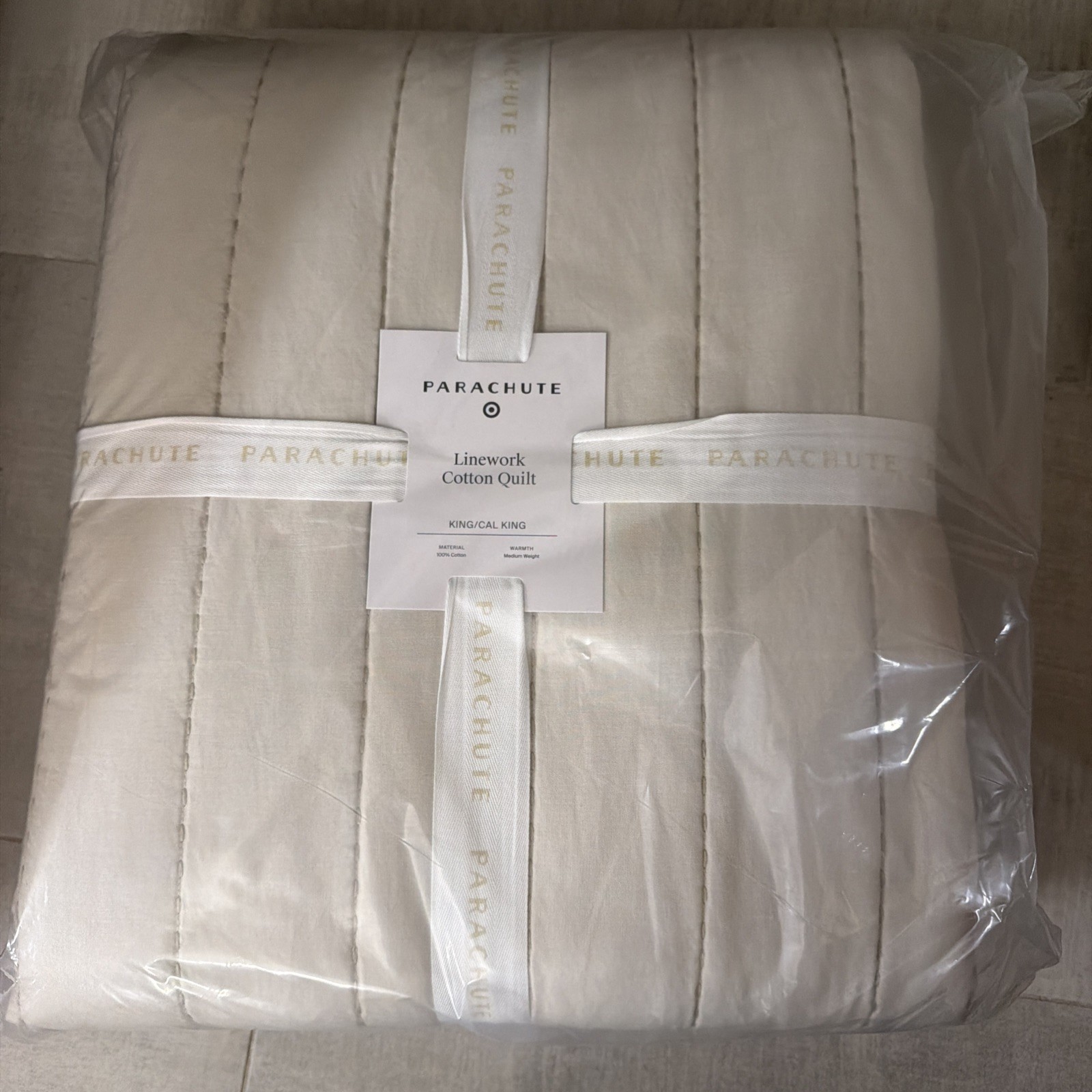 Parachute Home Linework Cotton Quilt In Parchment King/Cal King Parachute Home Linework Cotton Quilt In Parchment King/Cal King