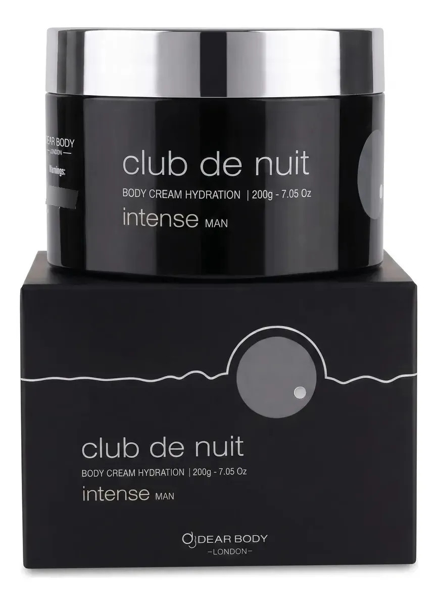 Club De Nuit Intense Man Body Cream Hydration 200g 7.05 oz Dear Body London