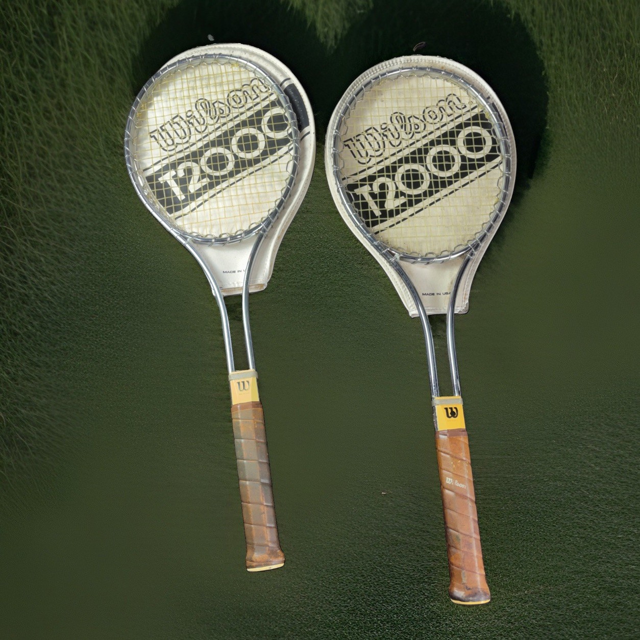 Vintage Wilson T2000 Tennis Racquet With White Cover Made In The USA Vintage Wilson T2000 Tennis Racquet With White Cover Made In The USA