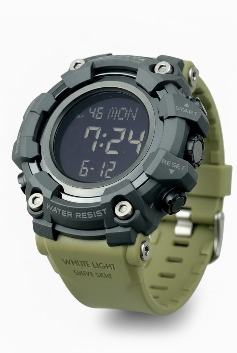 Activa Hexstrike X Invicta 56mm Digital Men\'s Watch Green Black ACW1968-003