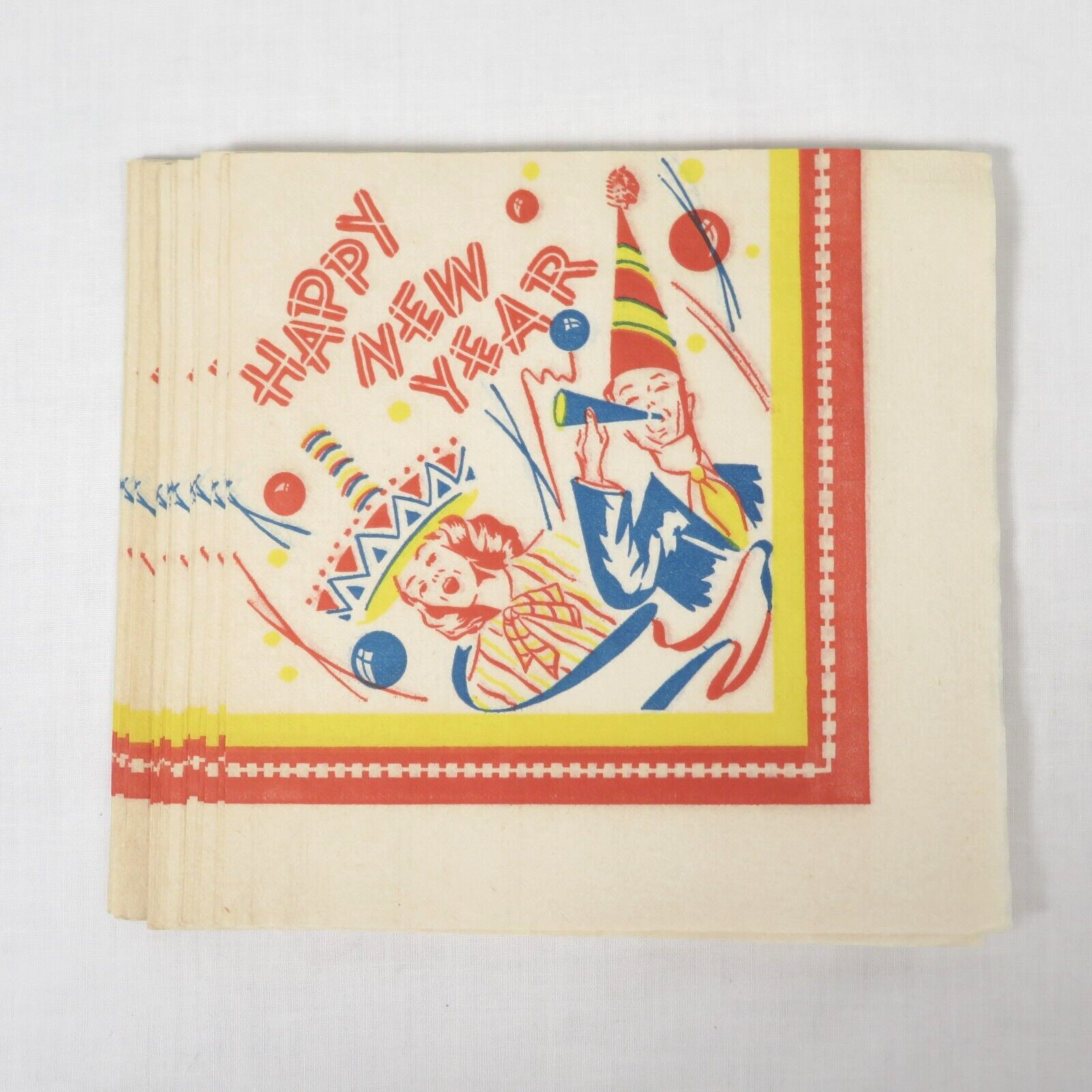 15 Vintage Happy New Year Party Paper Napkins 1940s 15 Vintage Happy New Year Party Paper Napkins 1940s
