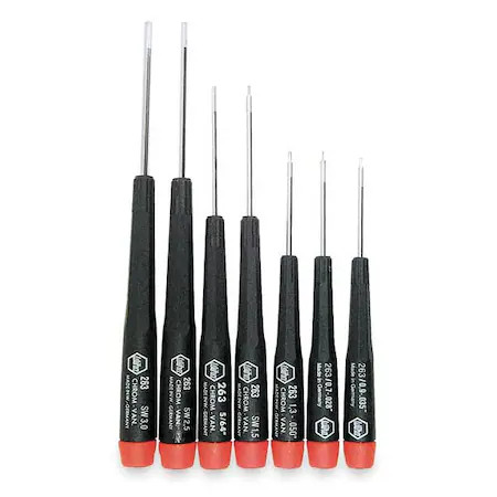 Wiha 26390 Precision Screwdriver Set, Hex, Metric, 7Pc
