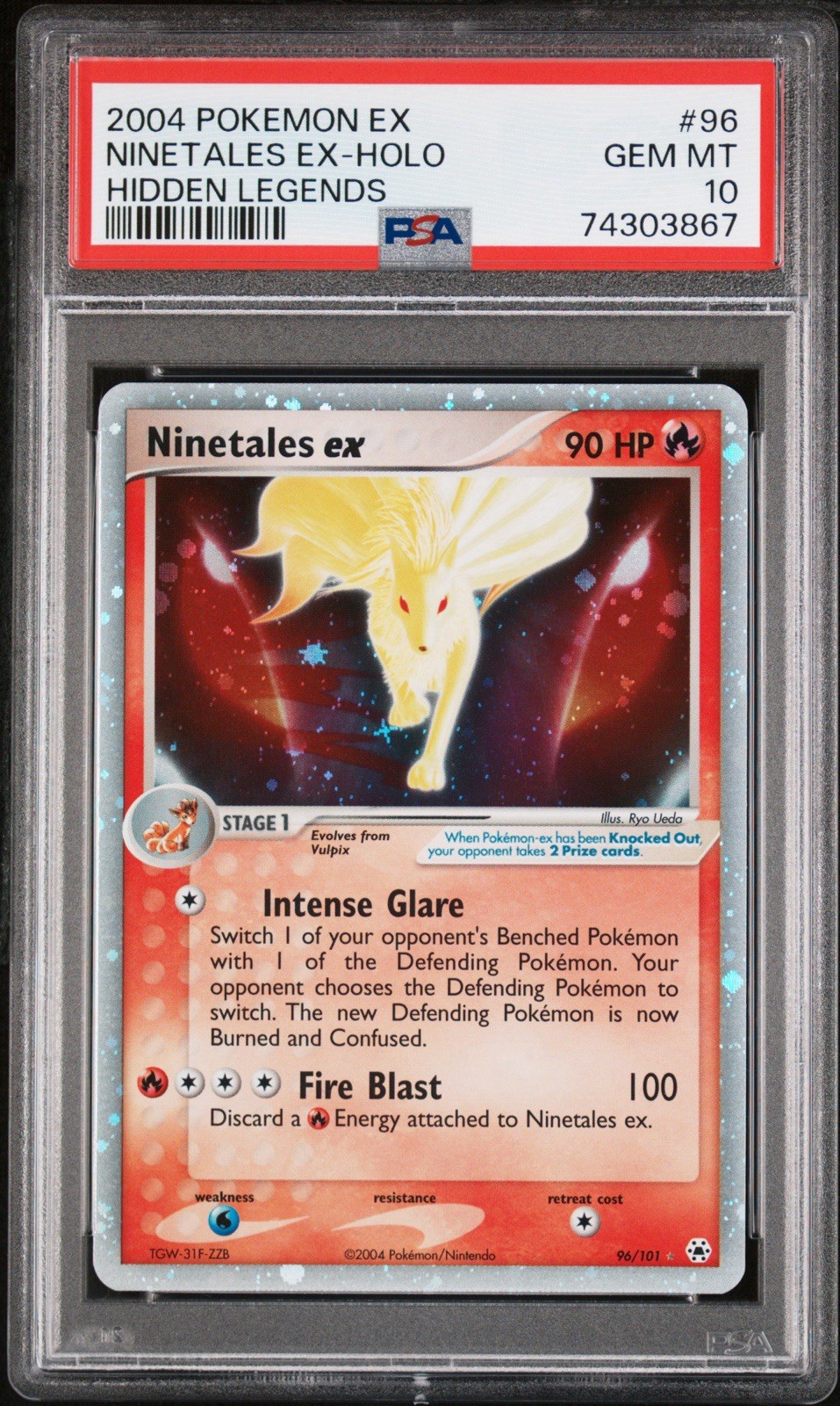 Ninetales EX Holo 96/101 Hidden Legends Pokemon PSA 10