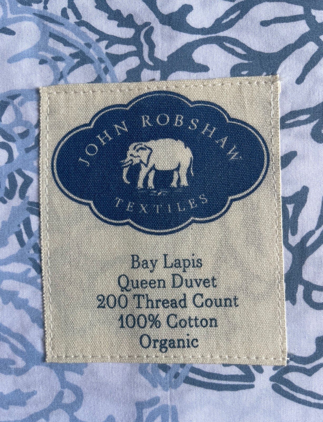 John Robshaw Bay Lapis Queen Duvet - New with Tags