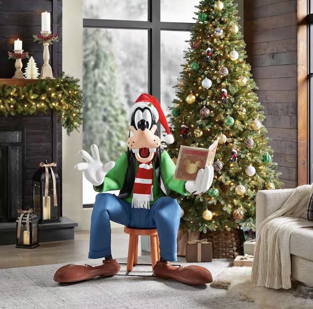 4 FT ANIMATED DISNEY'S GOOFY CHRISTMAS ANIMATRONIC PROP