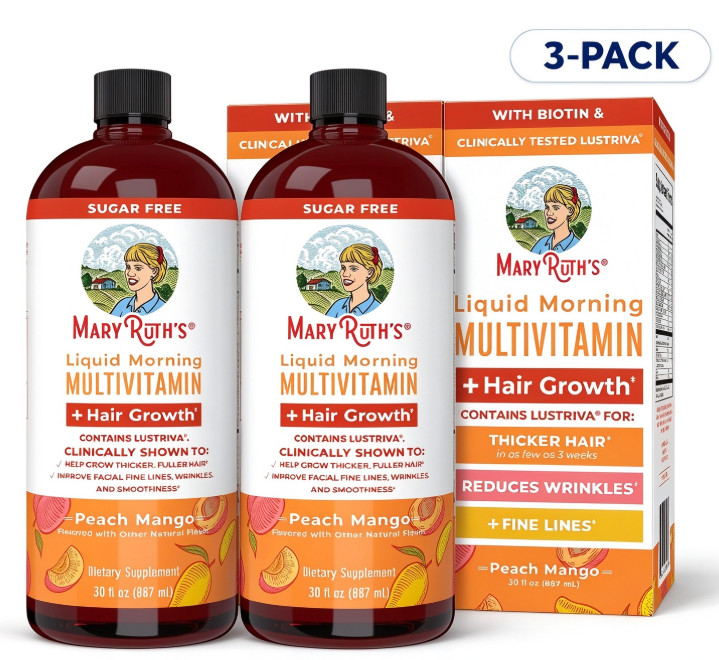 3pc MARYRUTH\'S Liquid Multivitamin+Hair Growth | Clinically Tested 30 Fl Oz 3pc MARYRUTH\'S Liquid Multivitamin+Hair Growth | Clinically Tested 30 Fl Oz
