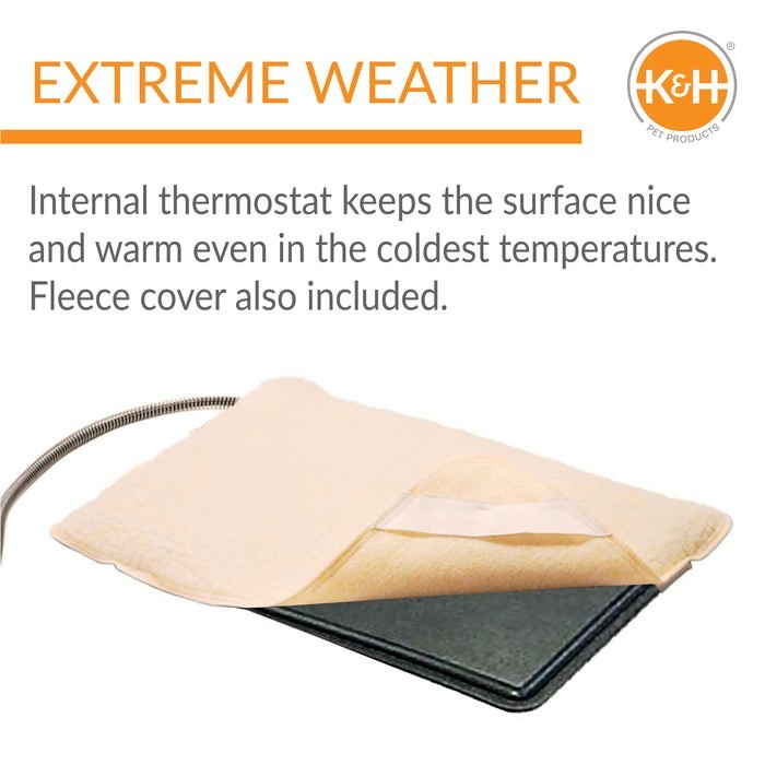 K&H Pet Products Thermo-Kitty Mat Heated Plush Cat Bed Beige 12.5” X 25” K&H Pet Products Thermo-Kitty Mat Heated Plush Cat Bed Beige 12.5” X 25”