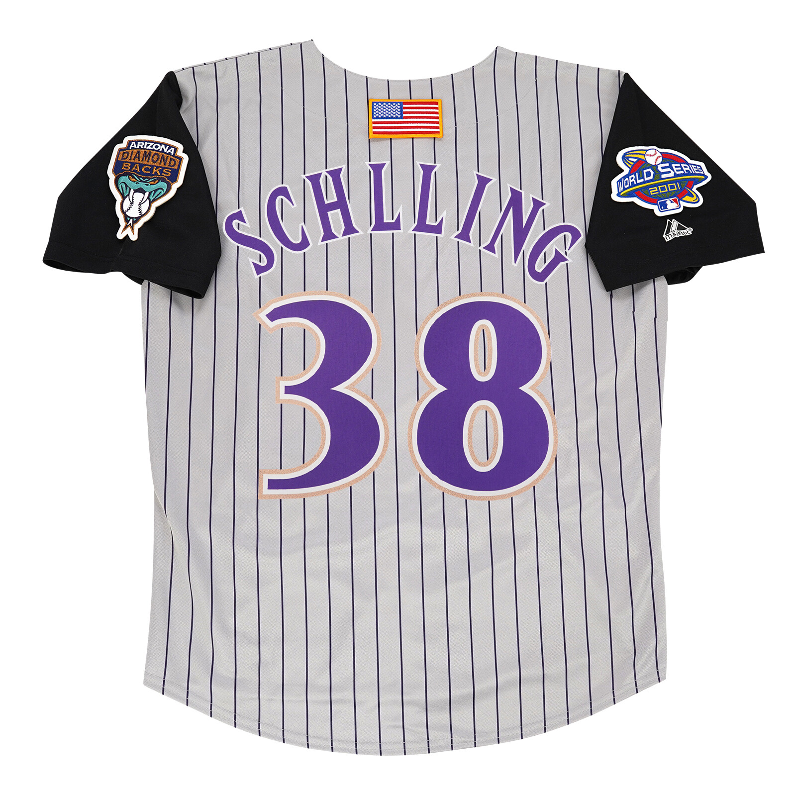 Curt Schilling 2001 Arizona Diamondbacks Grey Road World Series Men\'s Jersey