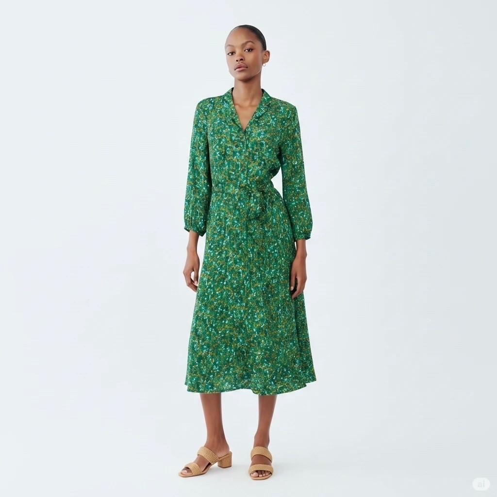 Talbots Ditsy Floral Midi Shirt Dress Long Sleeve Belted Pockets 12 Cottage Talbots Ditsy Floral Midi Shirt Dress Long Sleeve Belted Pockets 12 Cottage
