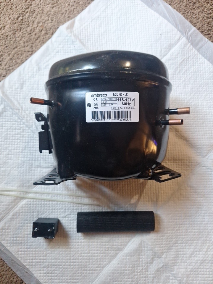 embraco EGD 60HLC Fits GE Appliance 513703073 Compressor Kit, R134A, 115-127...