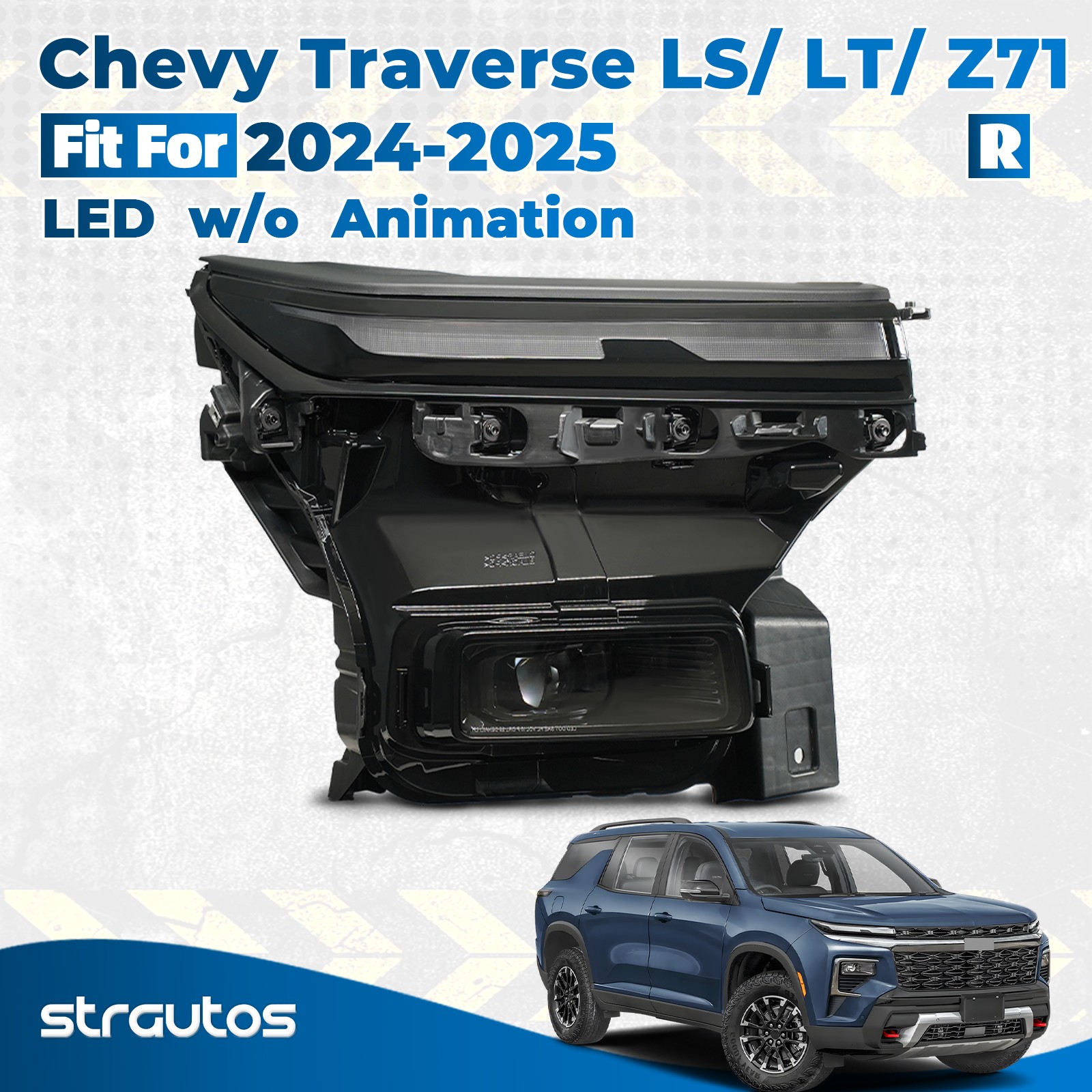 For 2024-2026 Chevy Traverse LS / LT / Z71 w/o Animation LED Headlight Passenger