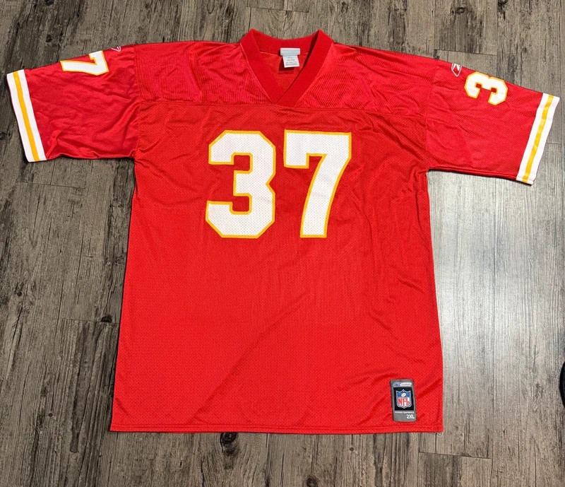Vintage Reebok Kansas City Chiefs #37 Joe Delaney Red Home Jersey