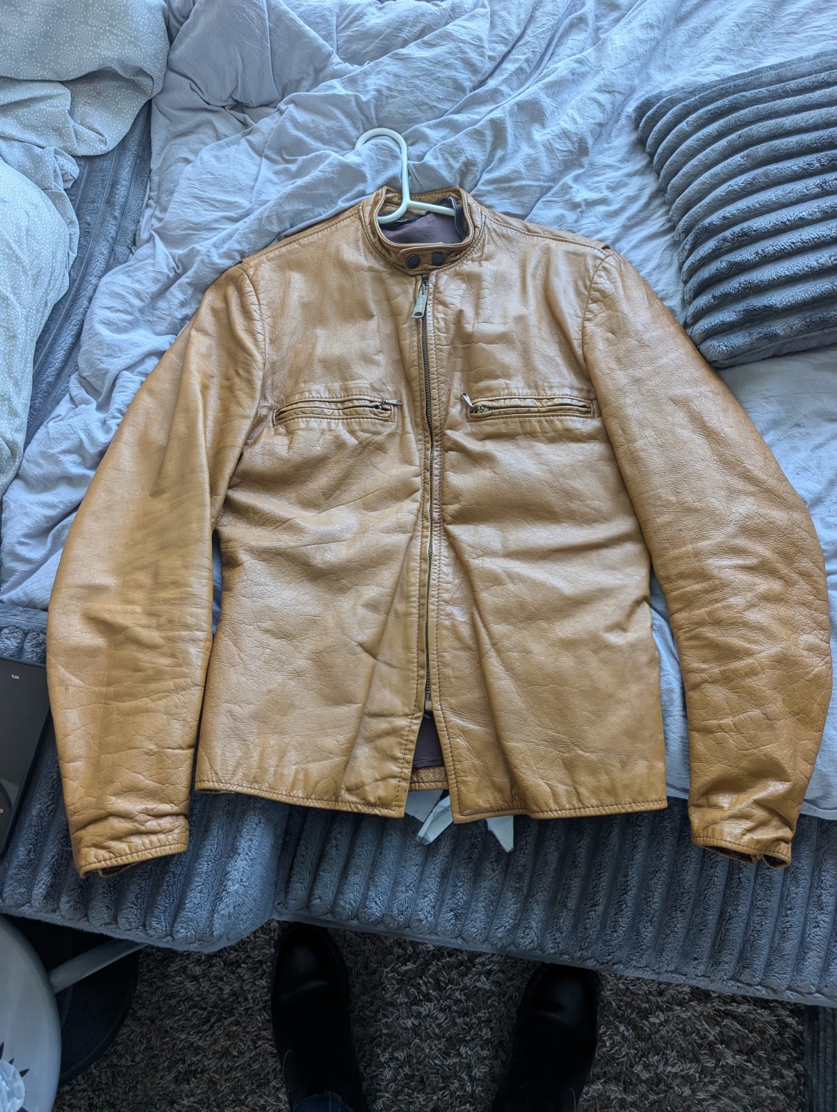 VTG Brooks Gold Label Cafe Racer Leather Jacket Brown Size 36 1960s Biker Moto VTG Brooks Gold Label Cafe Racer Leather Jacket Brown Size 36 1960s Biker Moto