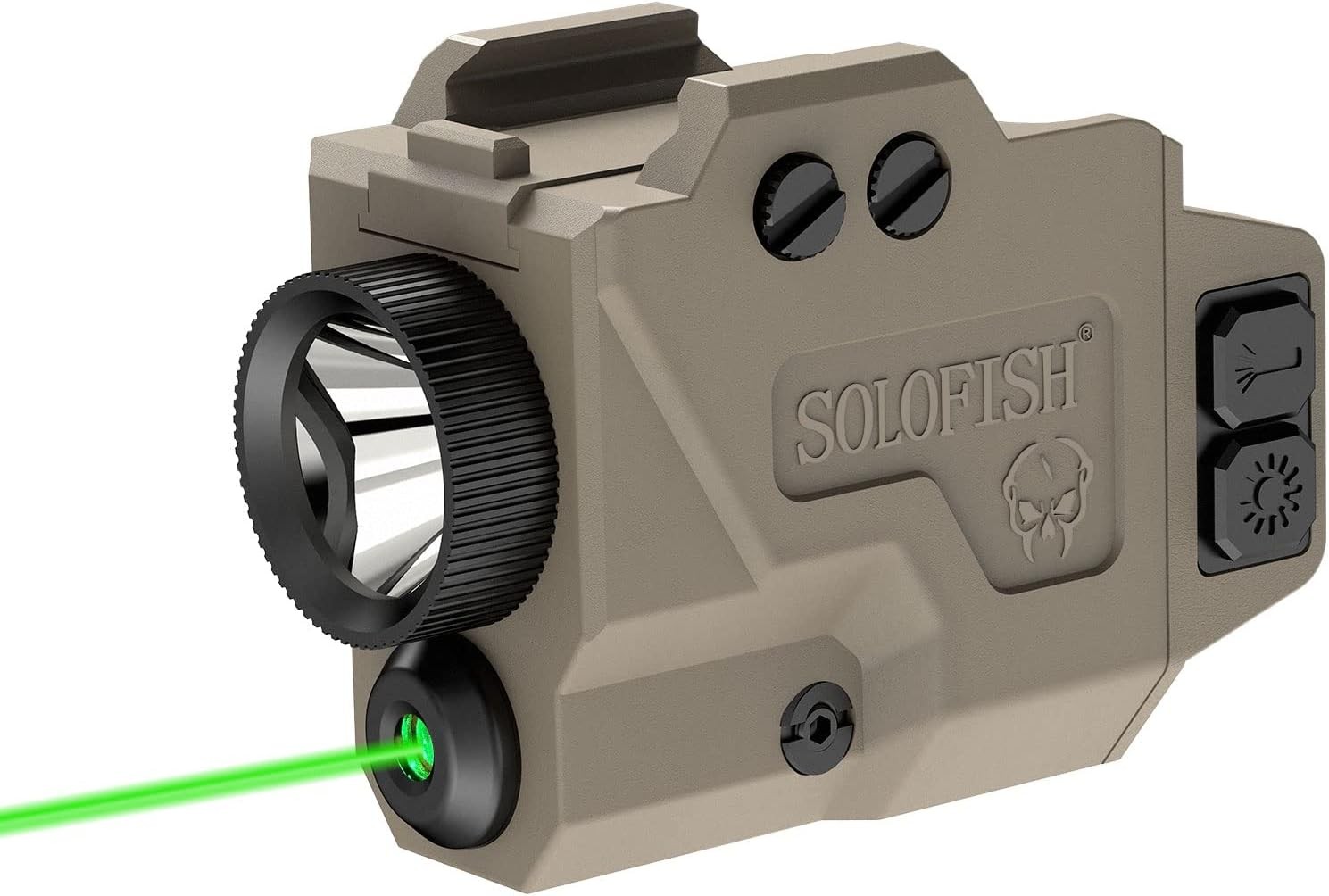 SOLOFISH Low Profile Beams for Guns, Magnetic 650lm Green Laser Light Combo 