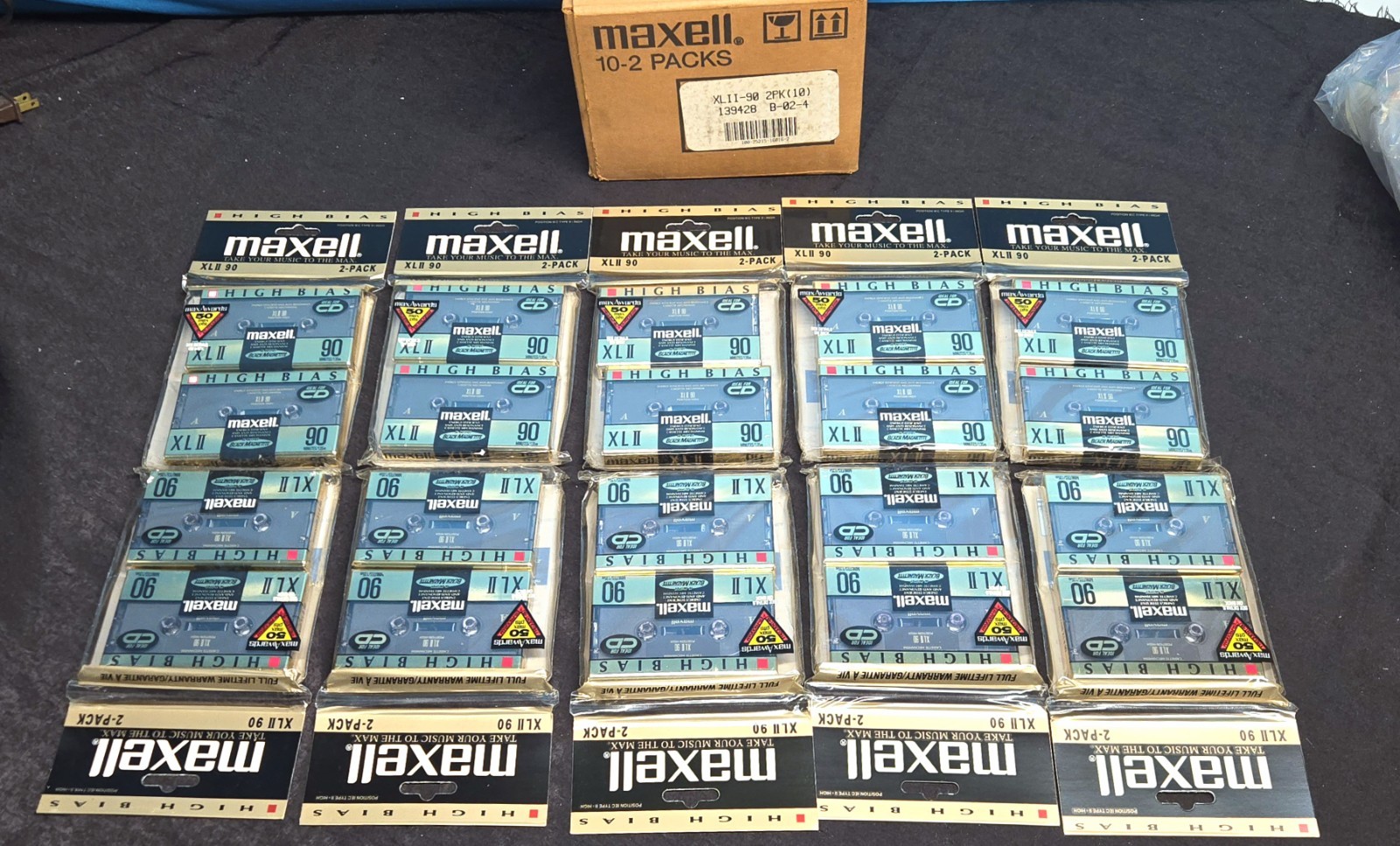 Maxell XLII 90 High Bias Audio Cassette Tapes NEW SEALED Lot 20 Black Magnetite