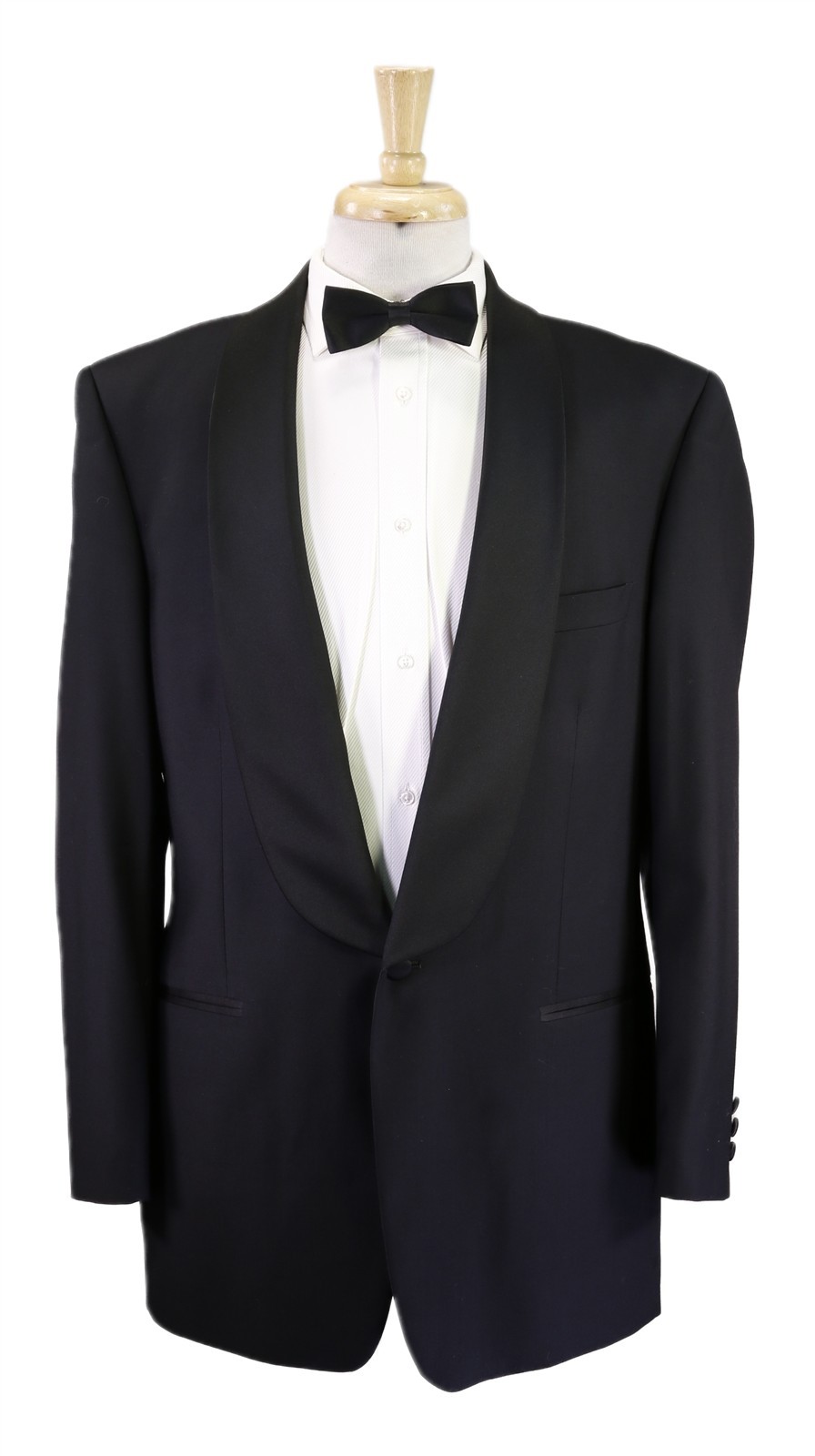 Vito Rufolo Black Shawl Lapel 1-Btn Tuxedo Formal Wedding 110\'s Wool Suit 40L
