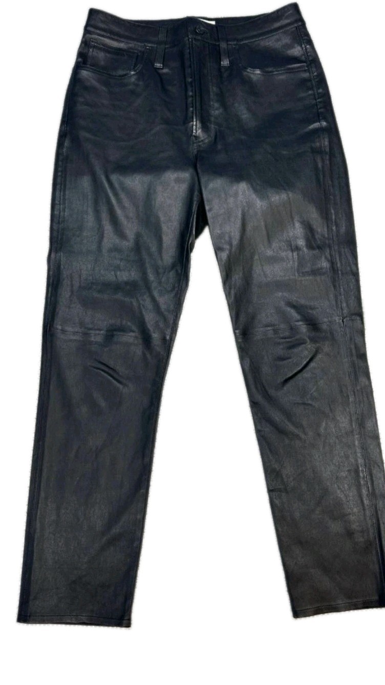 Madewell The Perfect Vintage Straight Jean, Faux Leather Edition  Sz 28 NWT
