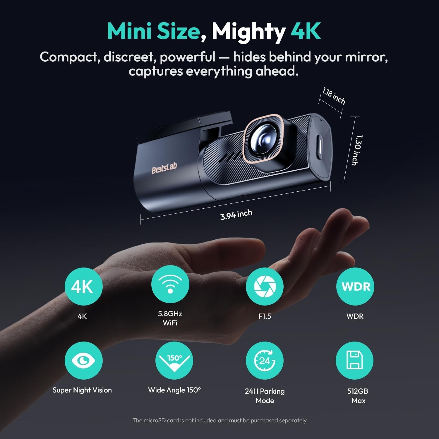 BOTSLAB 4K Dash Cam Front with Super Capacitor, WDR Night Vision HK40 Plus BOTSLAB 4K Dash Cam Front with Super Capacitor, WDR Night Vision HK40 Plus