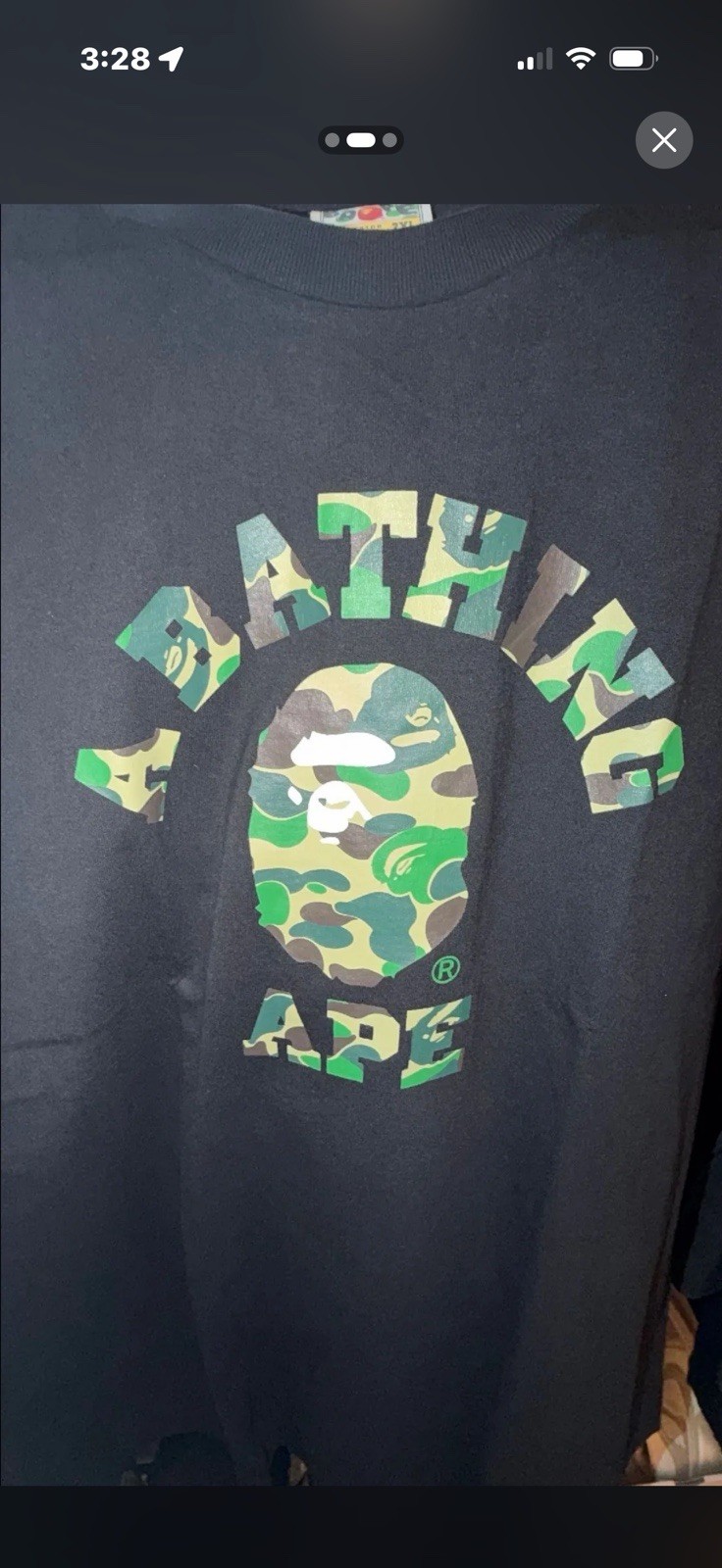 A Bathing Ape BAPE 1st Camo College Tee Black 2XL 100% Authentic A Bathing Ape BAPE 1st Camo College Tee Black 2XL 100% Authentic