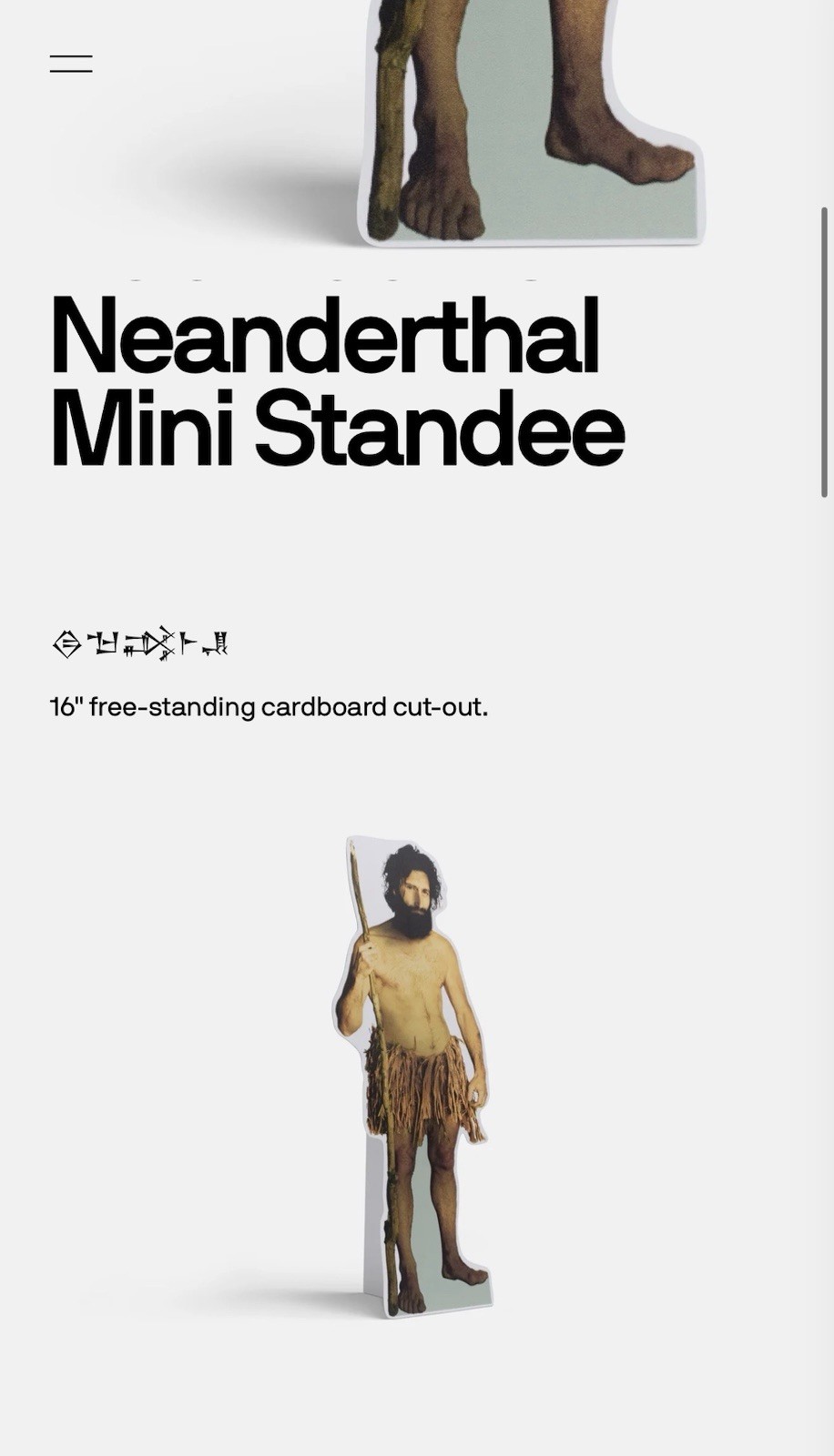 A24 BACKROOMS: Neanderthal Mini Standee 16” Inch Tall Cutout
