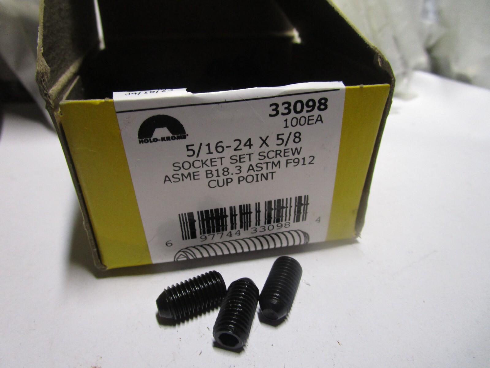 HOLO-KROME 33098 5/16-24 5/8 FINE THREAD SOCKET SET SCREW ALLOY STEEL QTY 100