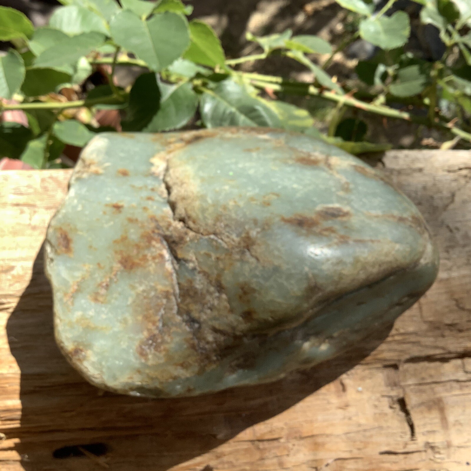 Siberian Jade Cobble Green Brown Nephrite Jade Stone Vitim River Siberia 1368g