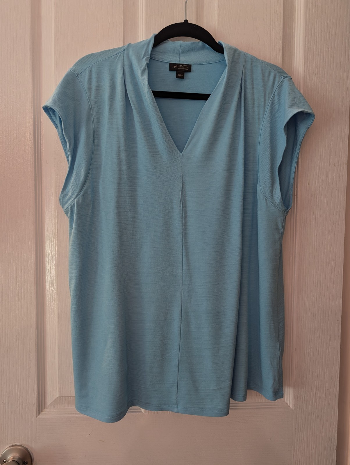 J.Jill Wearever Top Women Light Blue Cap Sleeves Large